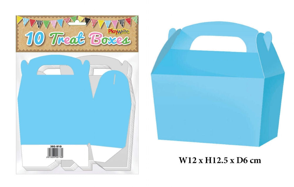 10 Baby Blue Party Treat Boxes