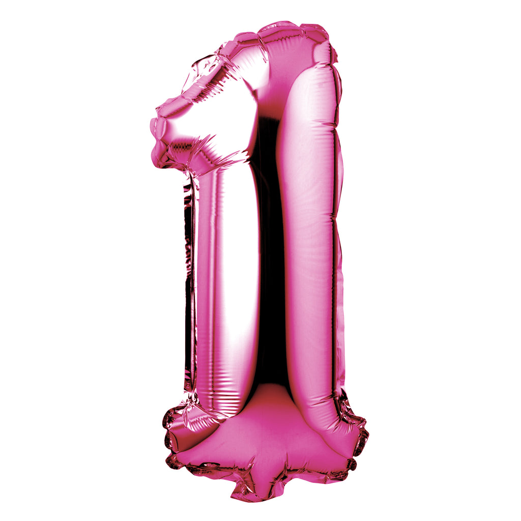 Large Pink Foil "Number 1" Balloon