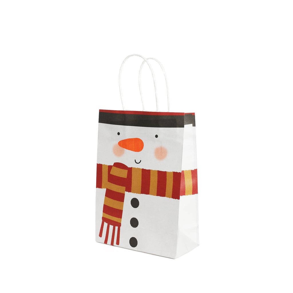 6 Snowman Paper Party Bags
