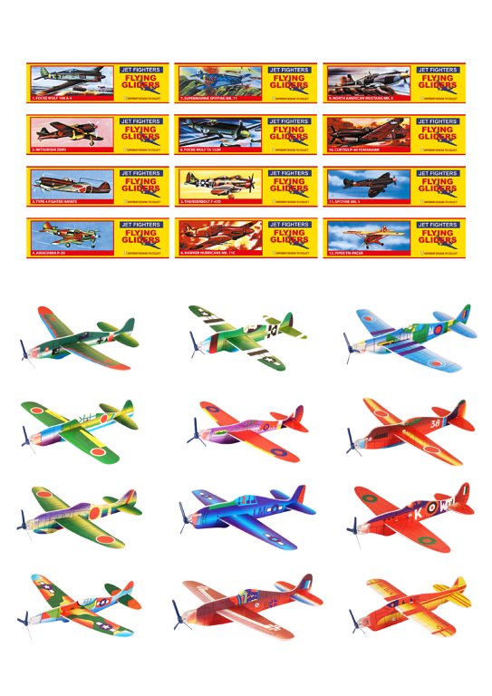 12 Jet Fighter Plane Gliders