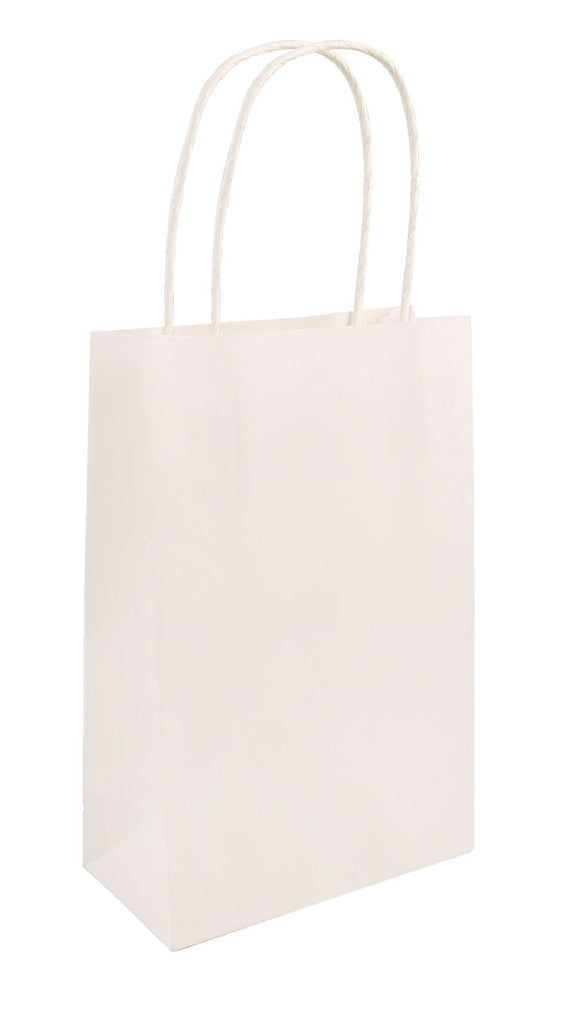 6 White Bags With Handles