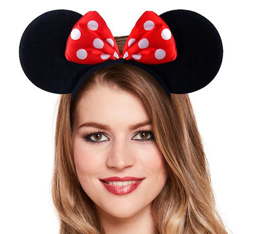 Mouse Ears & Red Bow Headband