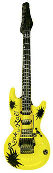 Inflatable Neon Yellow Guitar