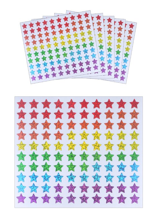 500 Assorted Holographic Star Stickers