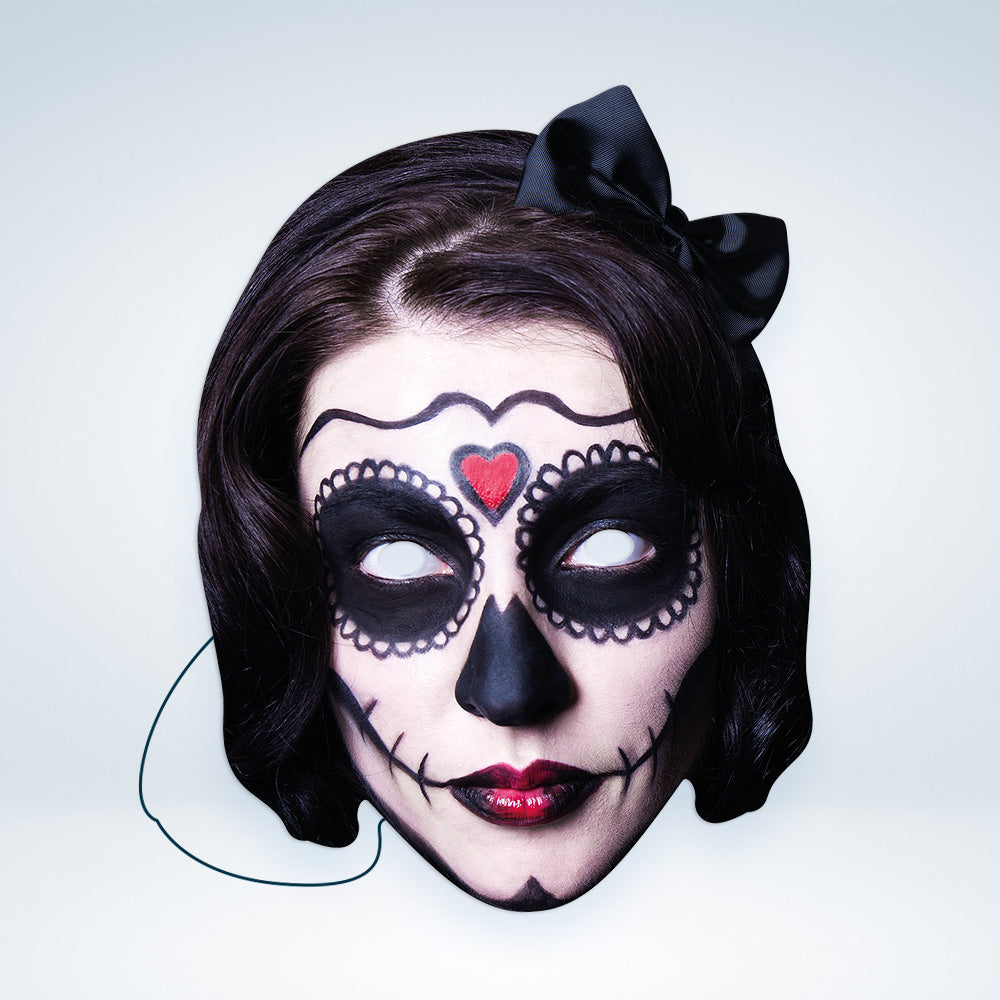 Day Of The Dead Female Black - Party Mask