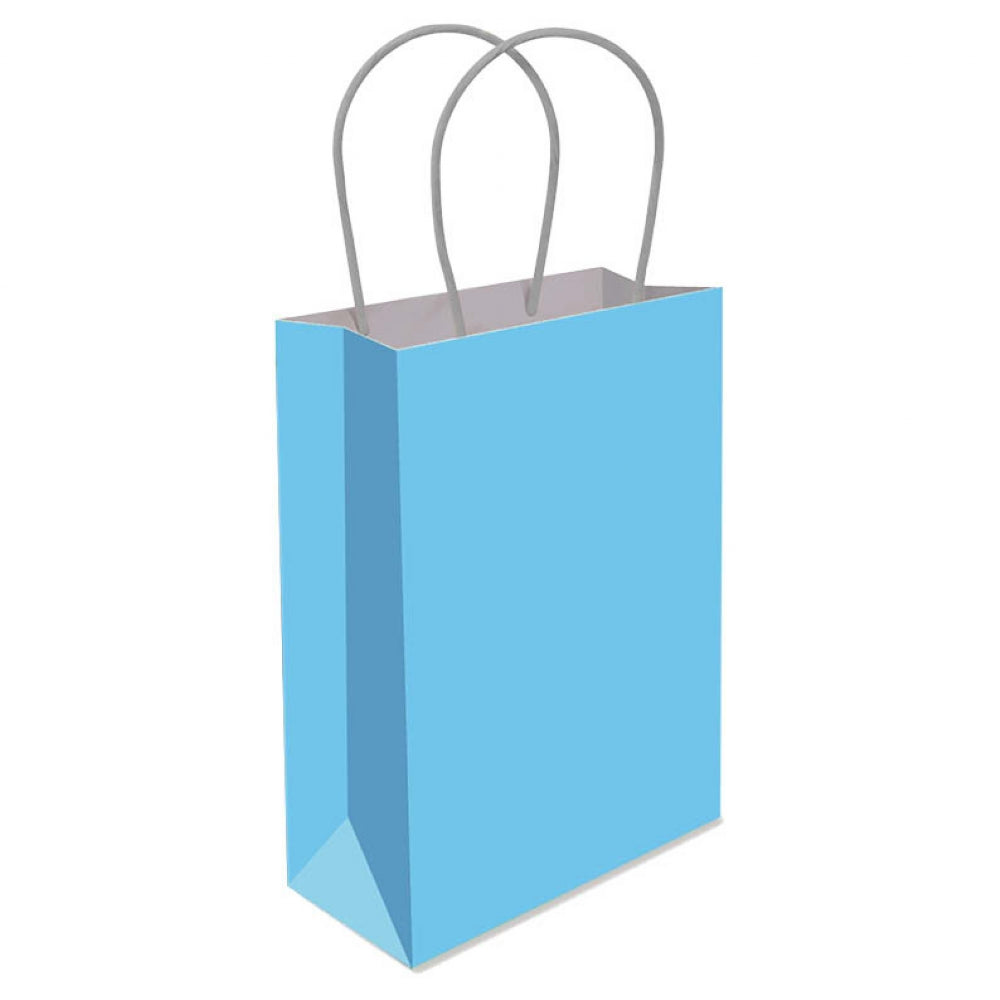 6 Baby Blue Paper Handle Bags
