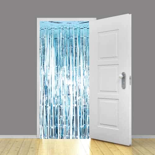 Baby Blue Foil Door Curtain