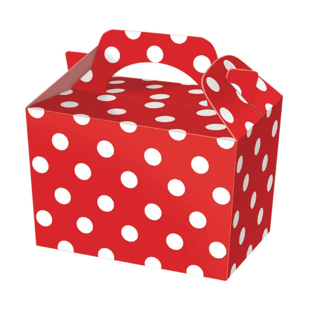 10 Red Polka Dot Party Lunch Boxes