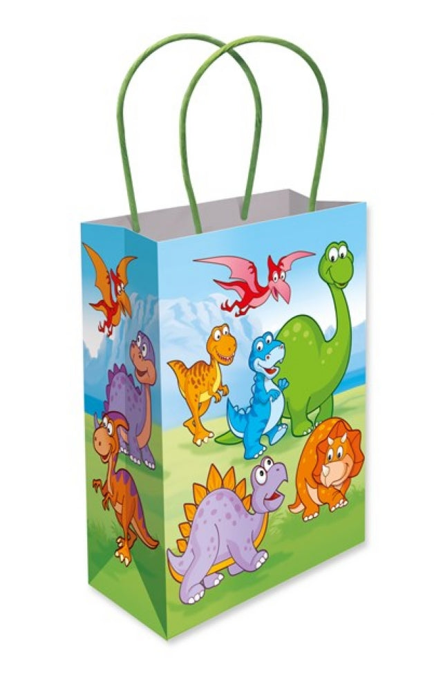 6 Dinosaur Paper Handle Bags