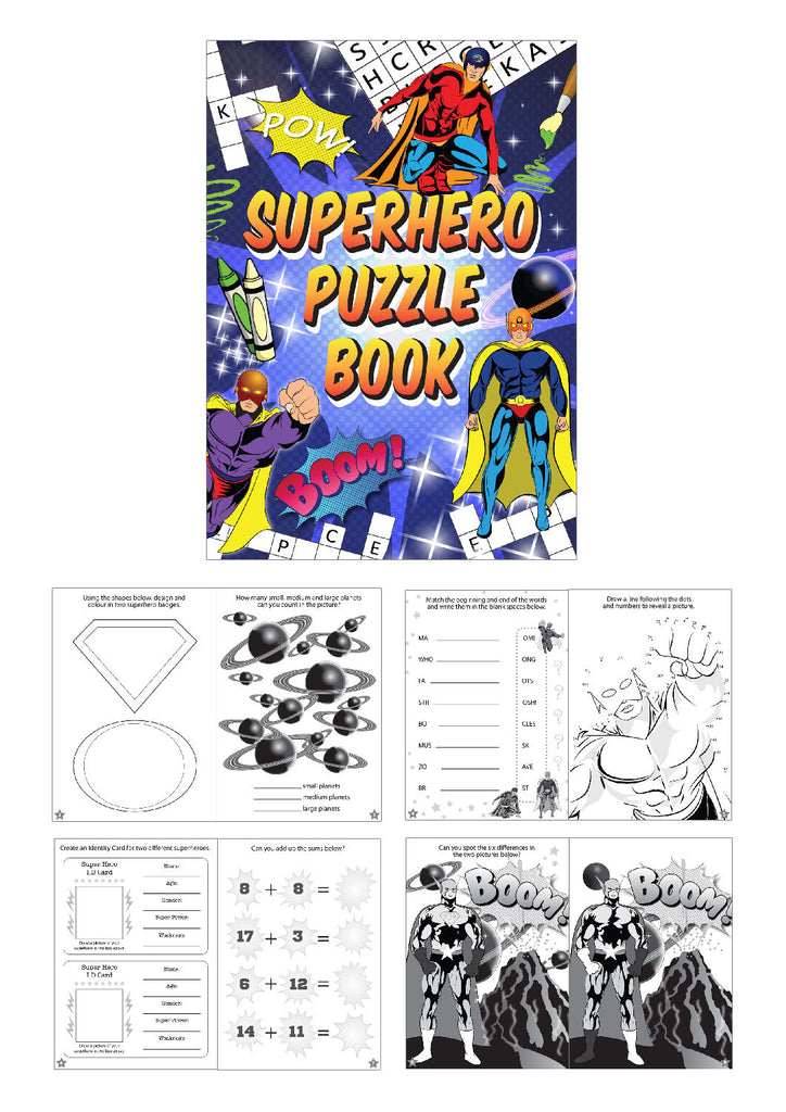 6 Super Hero Puzzle Books