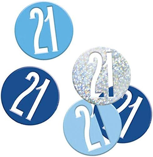 Blue 21st Birthday Glitz Confetti