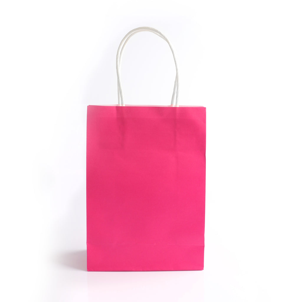 6 Hot Pink Paper Party Bags