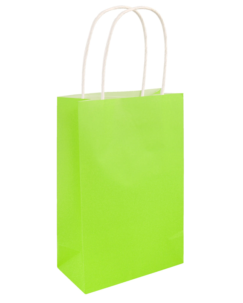 6 Neon Green Bags With Handles