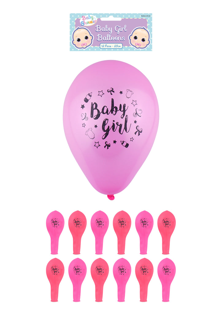 12 Baby Girl Balloons