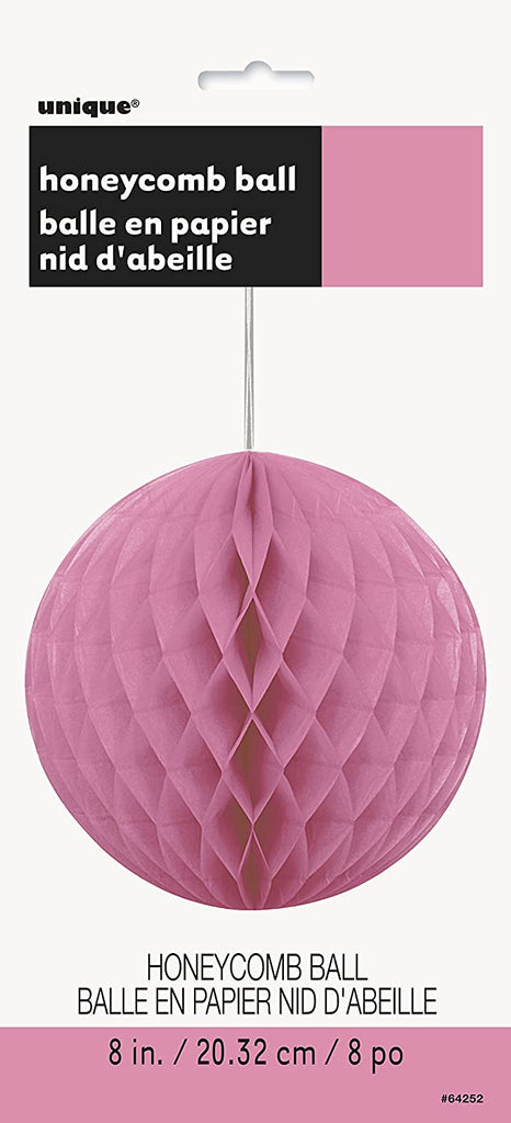 Hot Pink 8" Honeycomb Ball Decoration