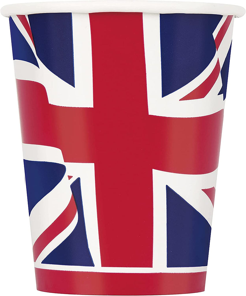 8 Union Jack 9oz Paper Cups