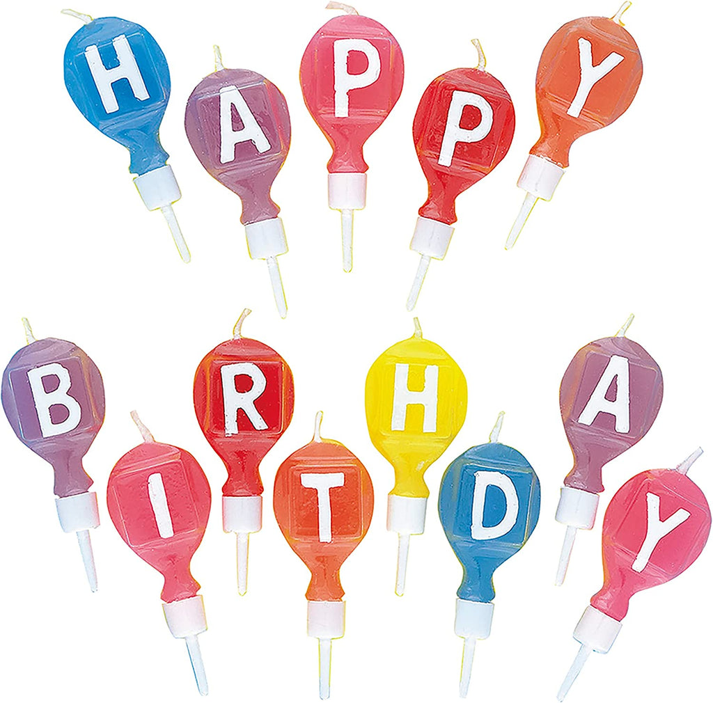Happy Birthday Round Letter Candles & Holders