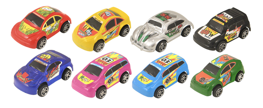 6 Mini Coloured Pull Back Cars