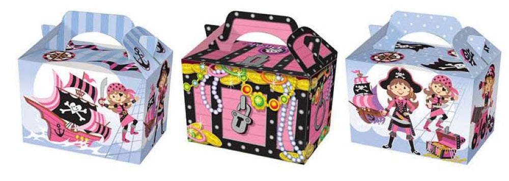10 Pink Pirate Party Lunch Boxes