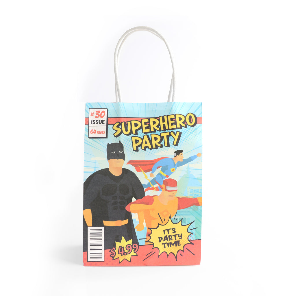 6 Super Hero Paper Party Bags