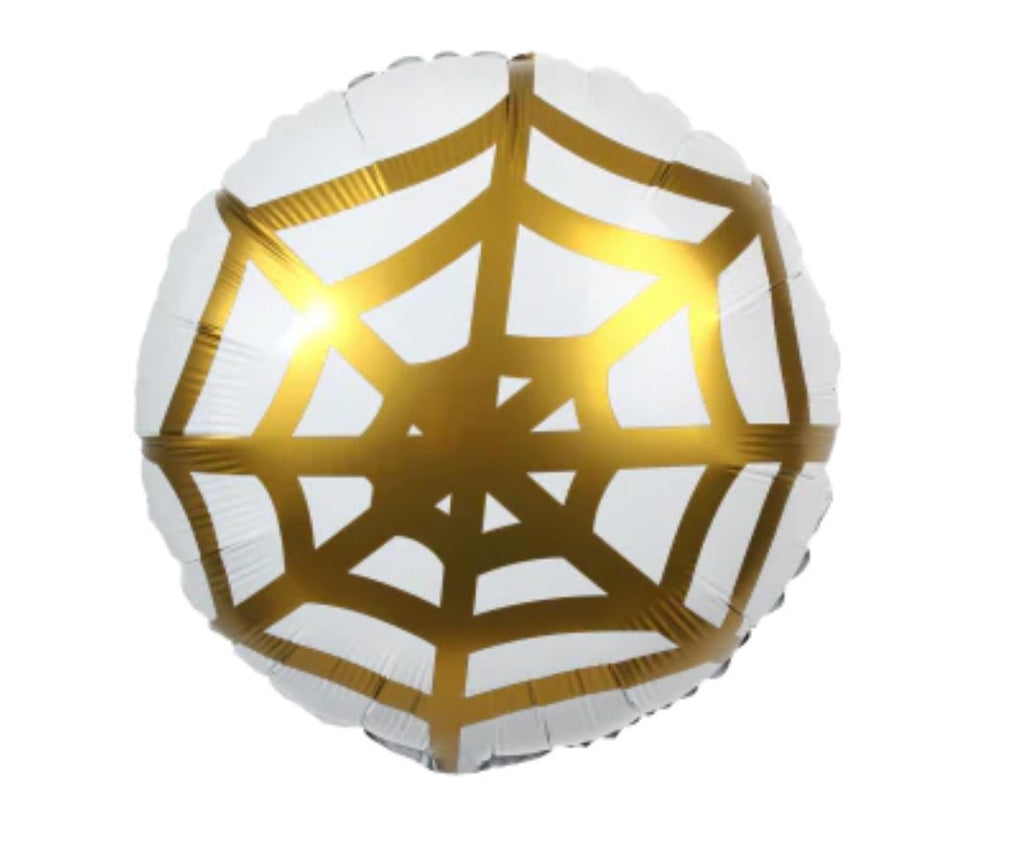 Gold Spiderweb 18" Round Foil Balloon