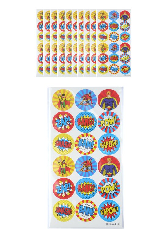 180 Round Super Hero Stickers