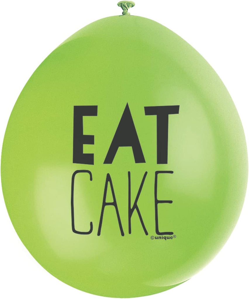 10 Eat Cake 9" Latex Balloons