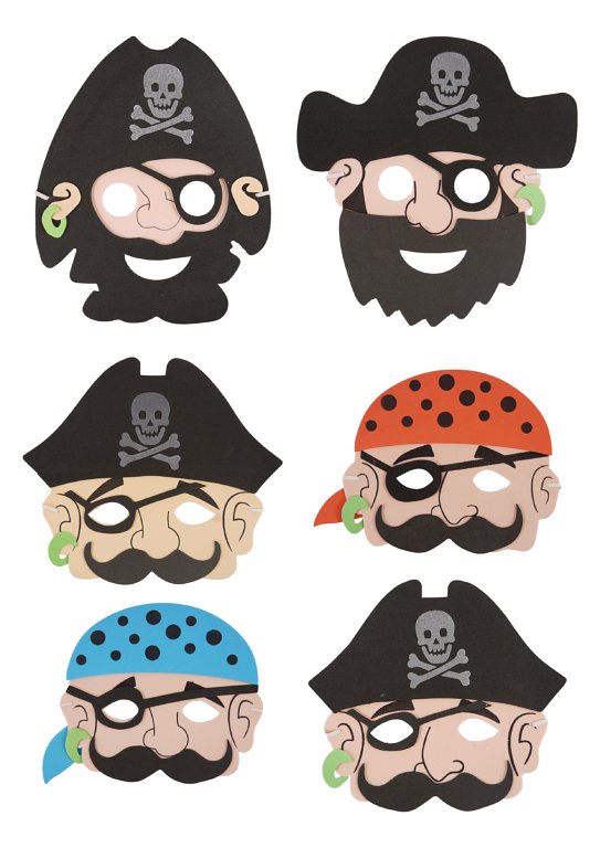 6 Foam Pirate Masks