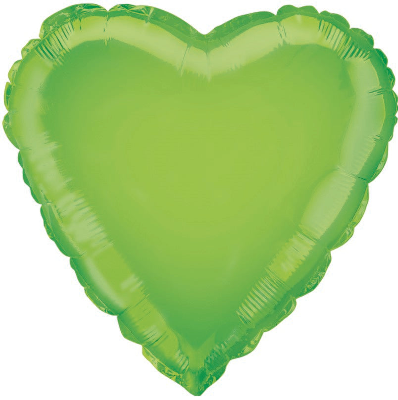 Lime Green Foil Heart Balloon
