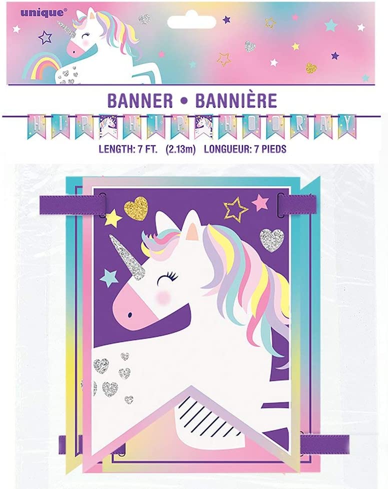 Unicorn Party 7ft Pennant Banner