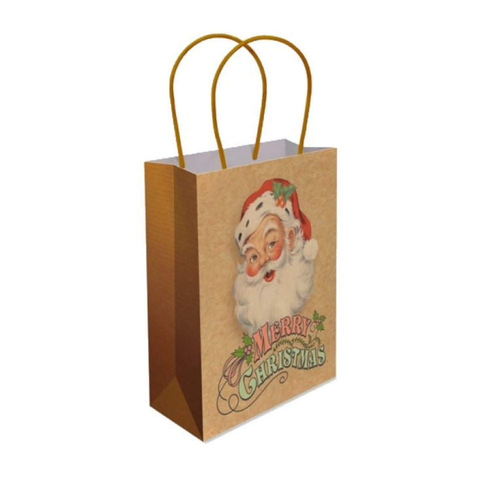 6 Traditional Santa Paper Handle Bags