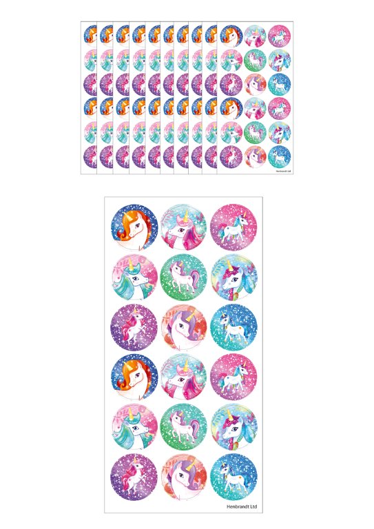 180 Round Unicorn Stickers