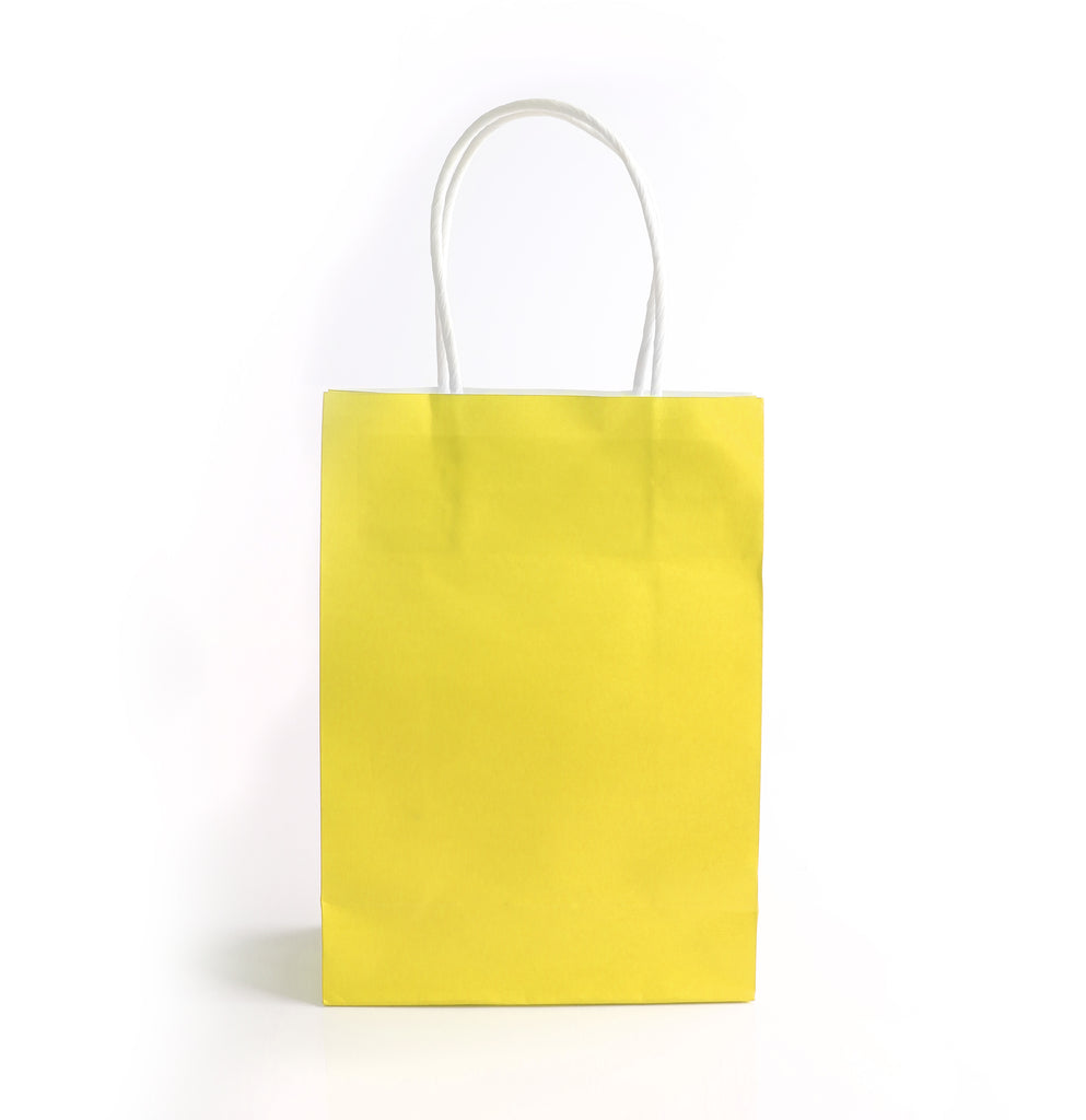 6 Yellow Paper Party Bags
