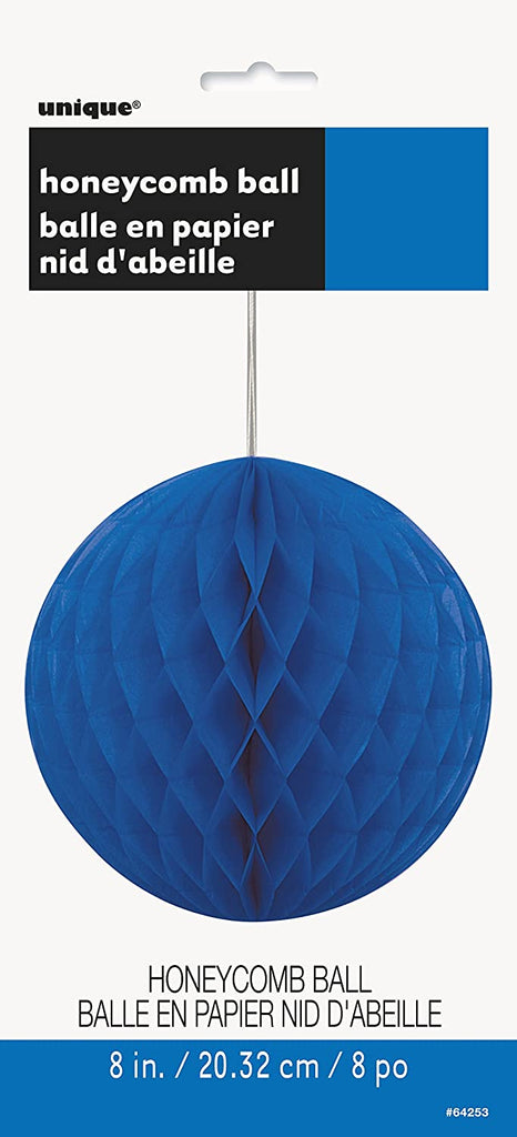 Royal Blue 8" Honeycomb Ball Decoration