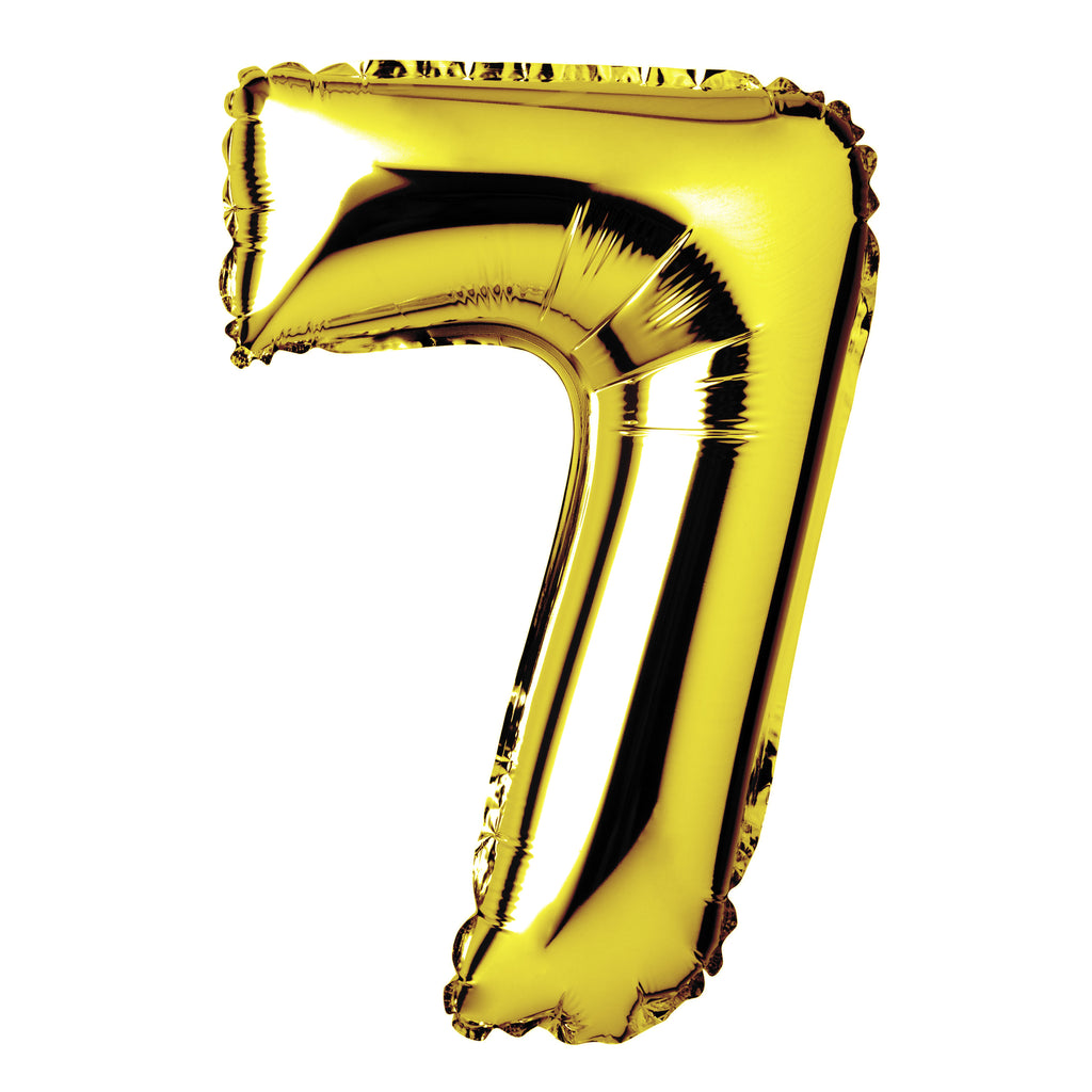 Large Gold Foil "Number 7" Balloon