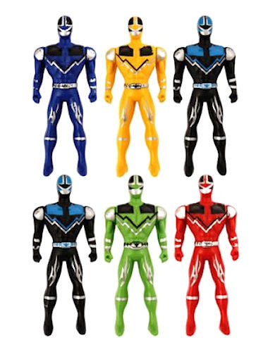 6 Plastic Super Fighter Robot Figures