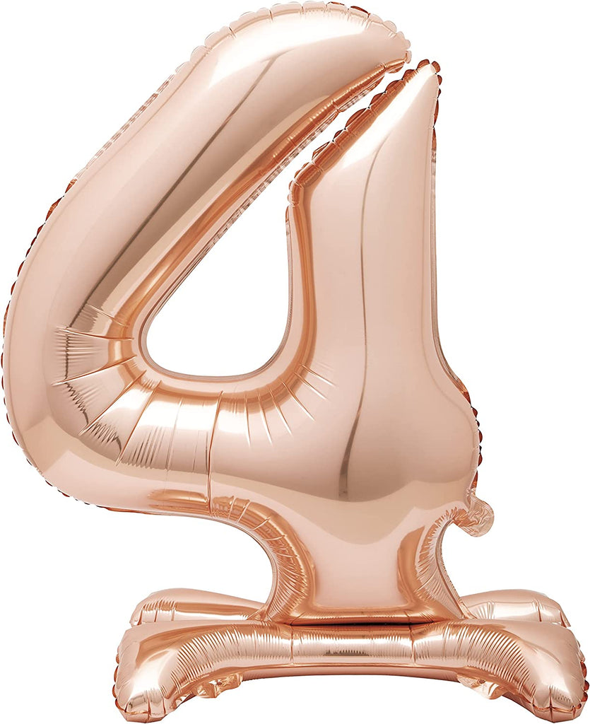Number 4 Rose Gold Standing Foil Balloon