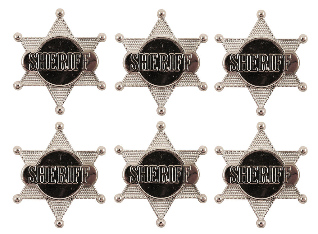 6 Silver Sheriff Badges