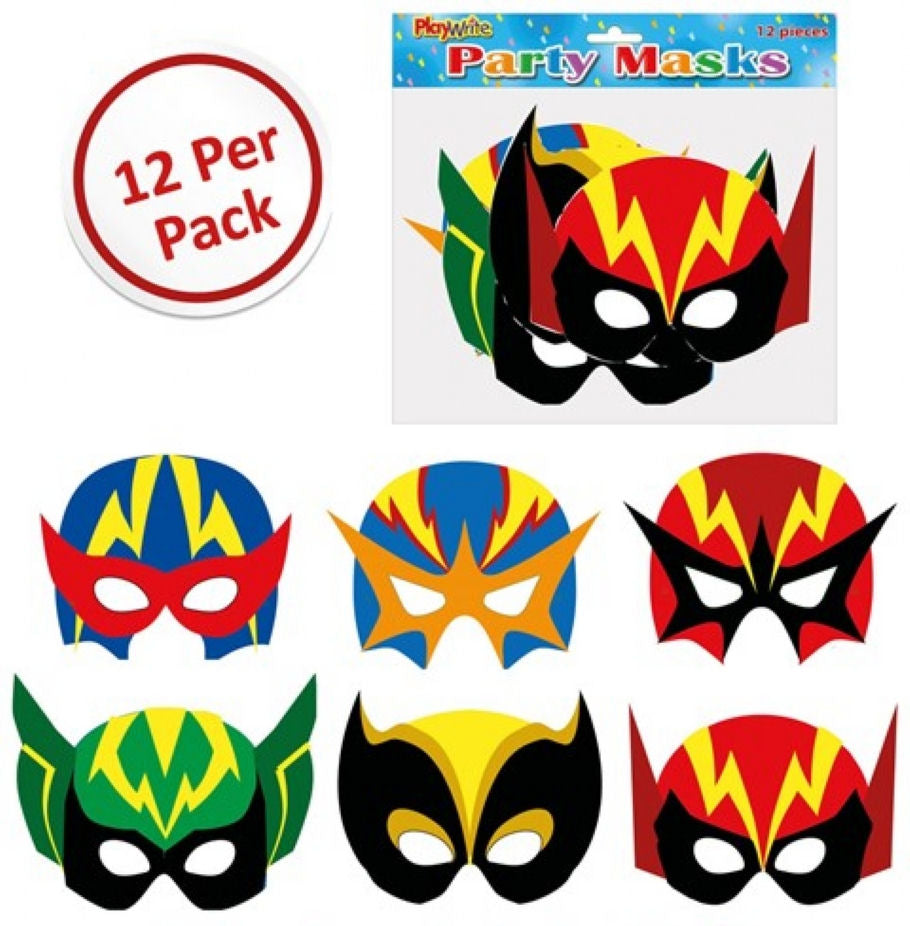 12 Cardboard Super Hero Masks