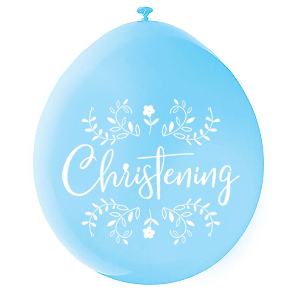 10 Blue Christening 9" Latex Balloons