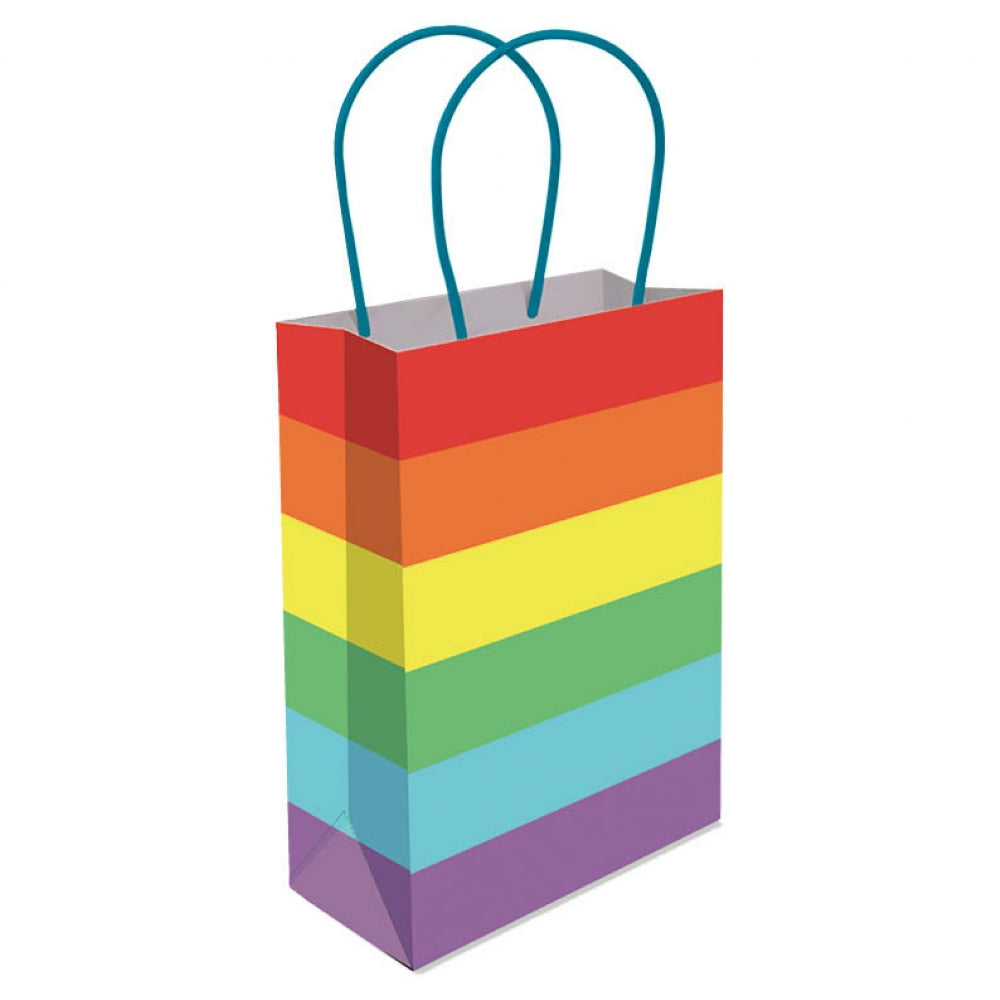 6 Rainbow Paper Handle Bags