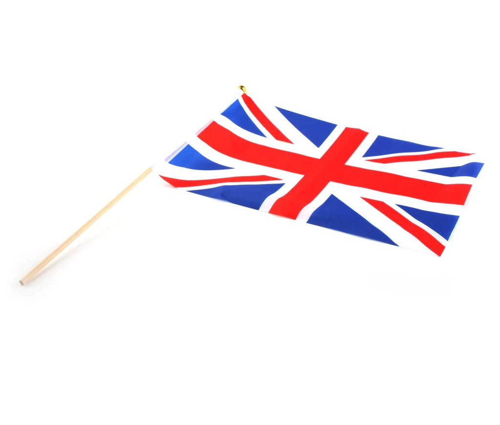 10 Wooden Union Jack Hand Flags