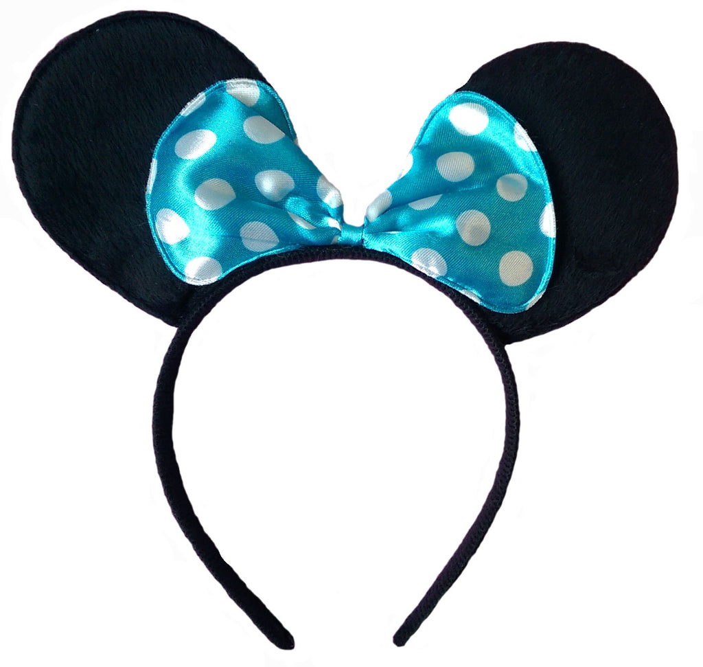 Mouse Ears & Blue Bow Headband