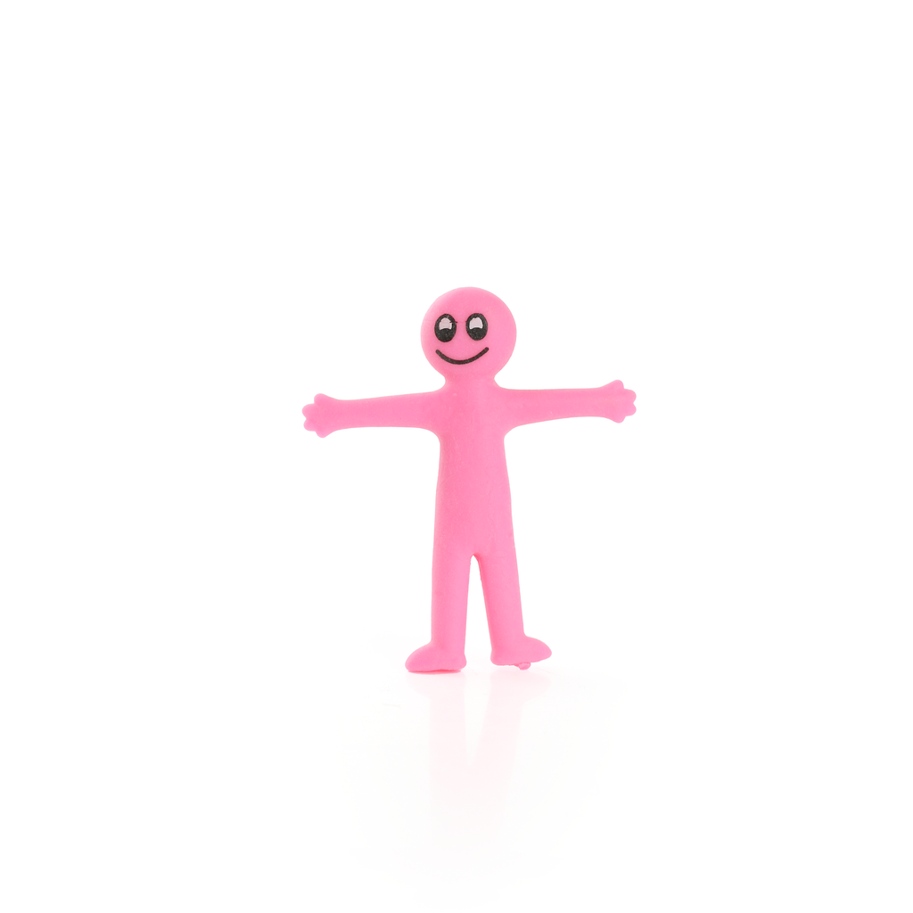 12 Pink Stretchy Smiley Men
