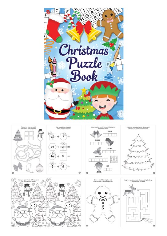 6 Christmas Puzzle Books