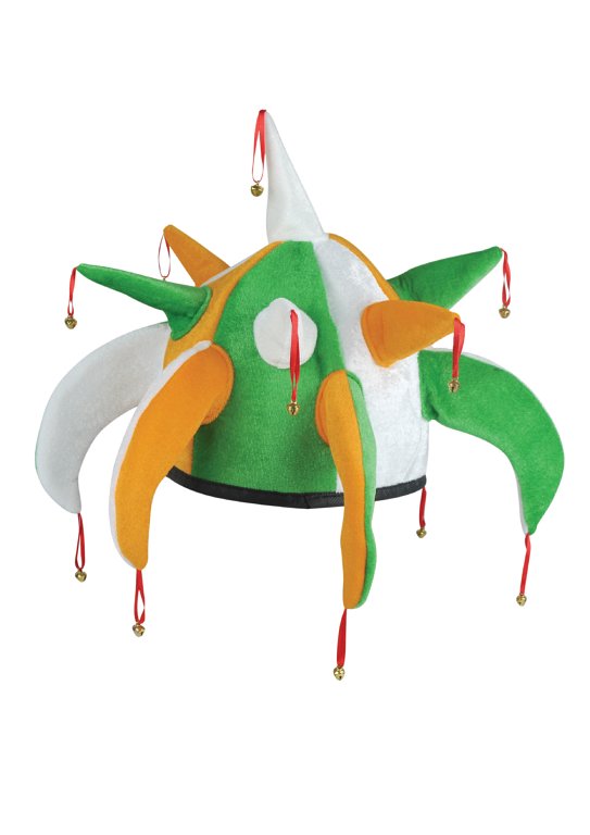 Adult Irish Tri Colour Jester Hat & Bells