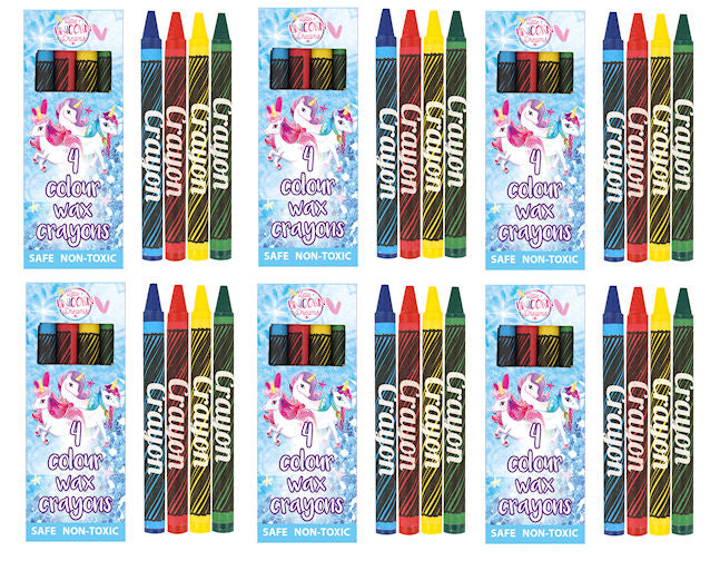 6 Unicorn Wax Crayons