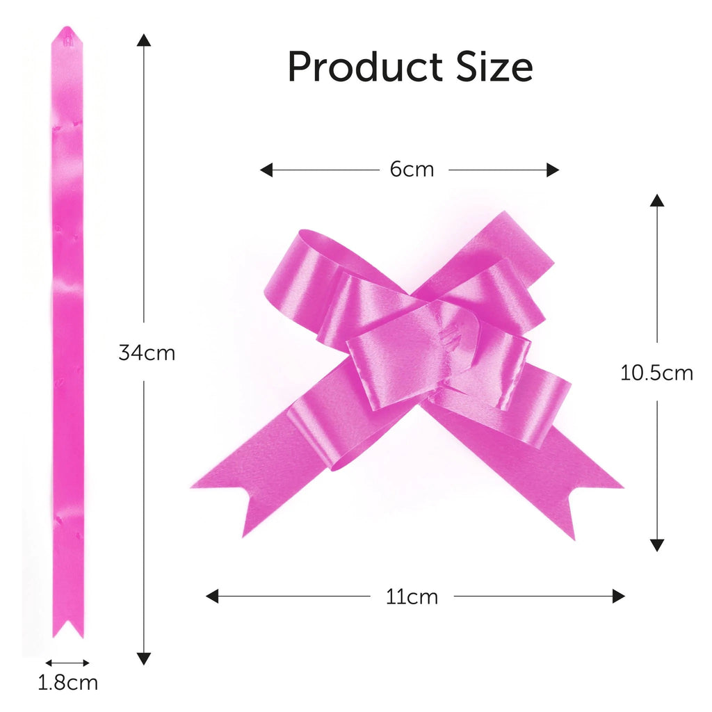 20 Hot Pink 6cm Pull Bows
