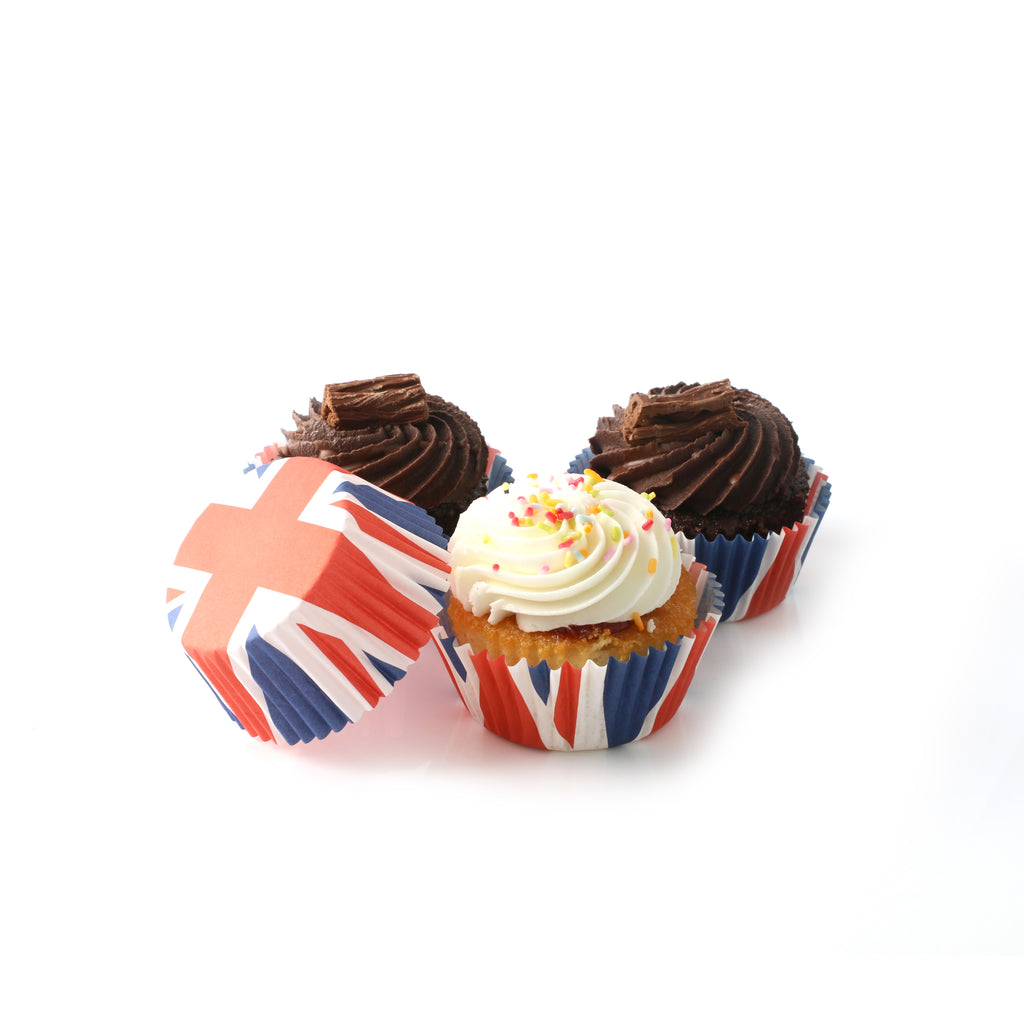 100 Union Jack Cupcake Cases