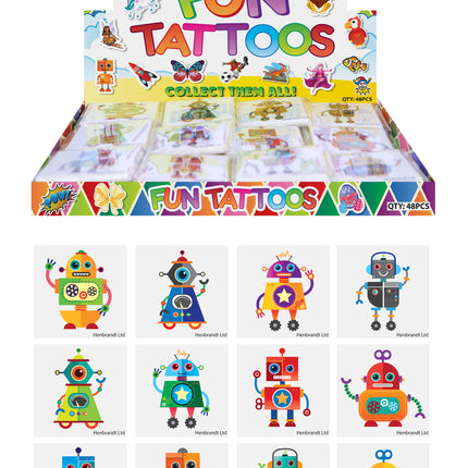 72 Robot Temporary Tattoos